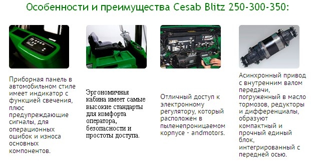 Особенности и преимущества Cesab Blitz 250-300-350