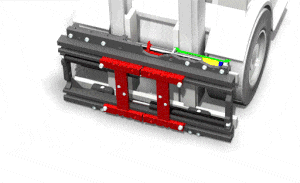 Каретка бокового смещения навесного типа в работе