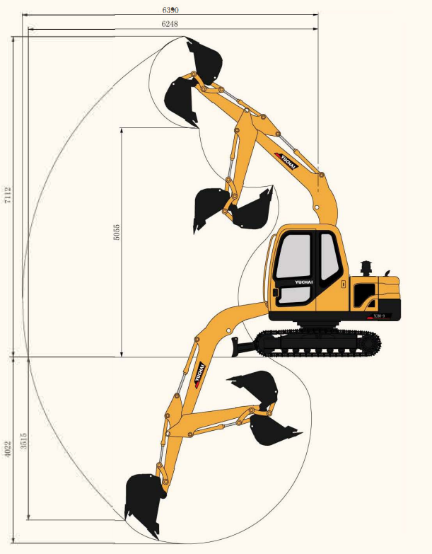 экскаватор Yuchai YC80-9E