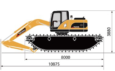 плавающий экскаватор Yuchai YC215S